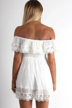 Rebellious Fashion Marcy White Off The Shoulder Dress