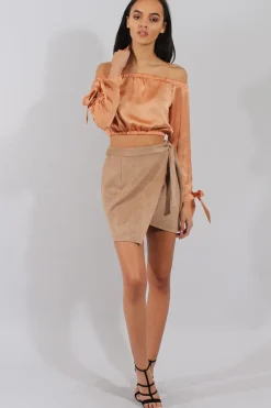 Rebellious Fashion Marigold Bardot Crop Top - Sasha