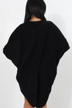 Rebellious Fashion Marti Black Knitted High Neck Jumper Dress