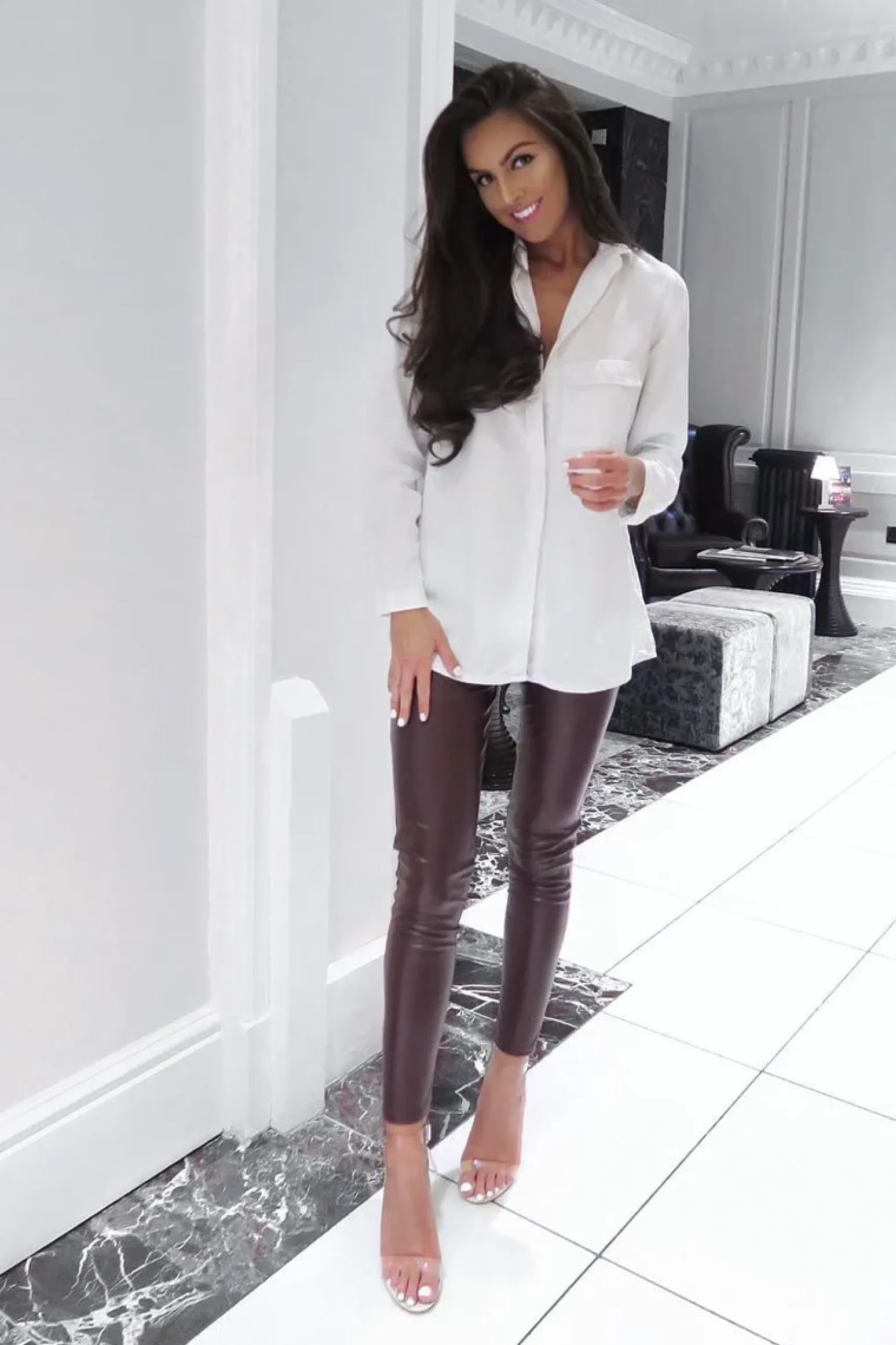 Rebellious Fashion Matte Wine PU Leggings - Rio