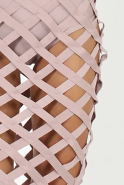 Rebellious Fashion Mauve Cage Bandage Skirt - Karla