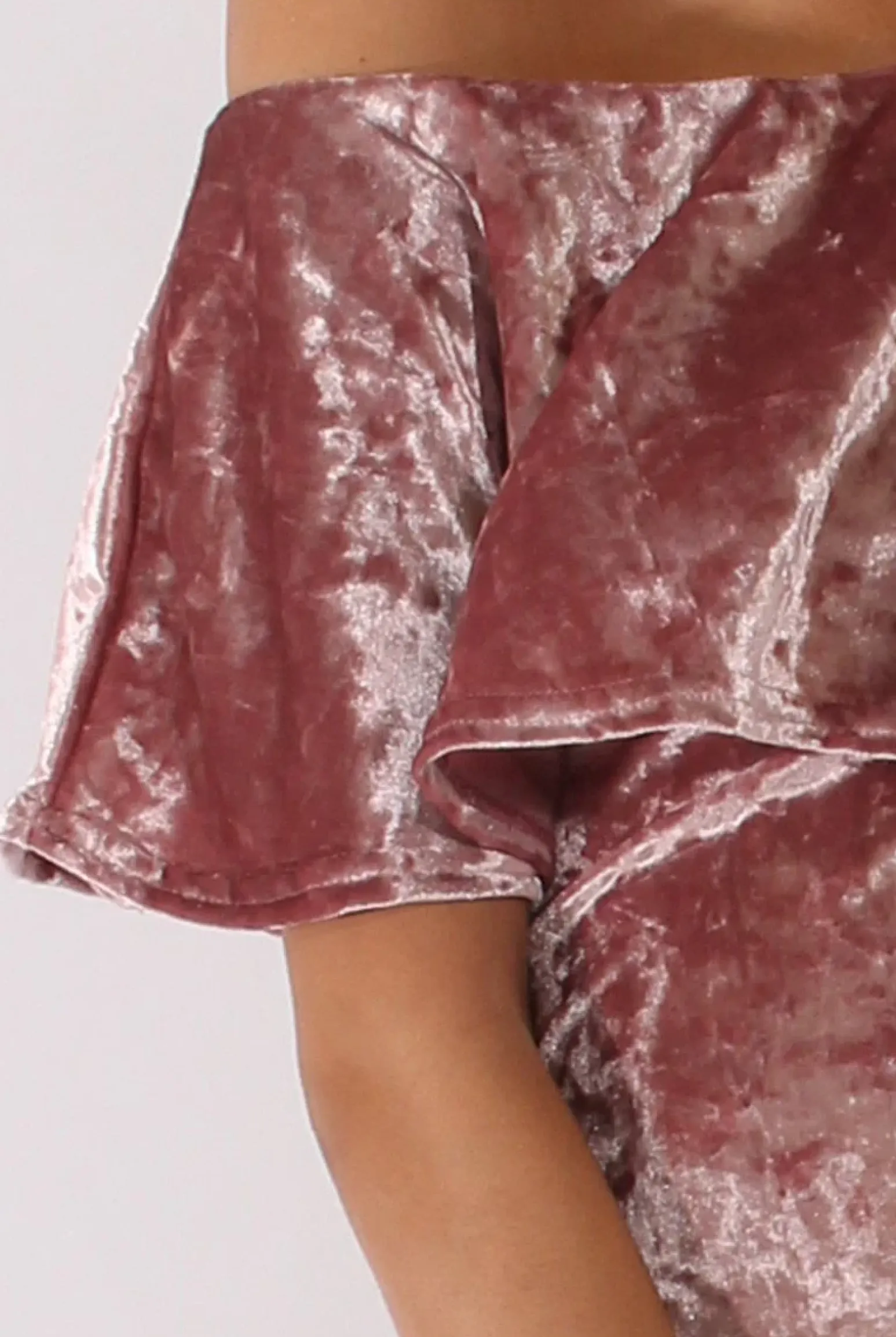 Rebellious Fashion Mauve Crushed Velvet Frill Dress - Esmy