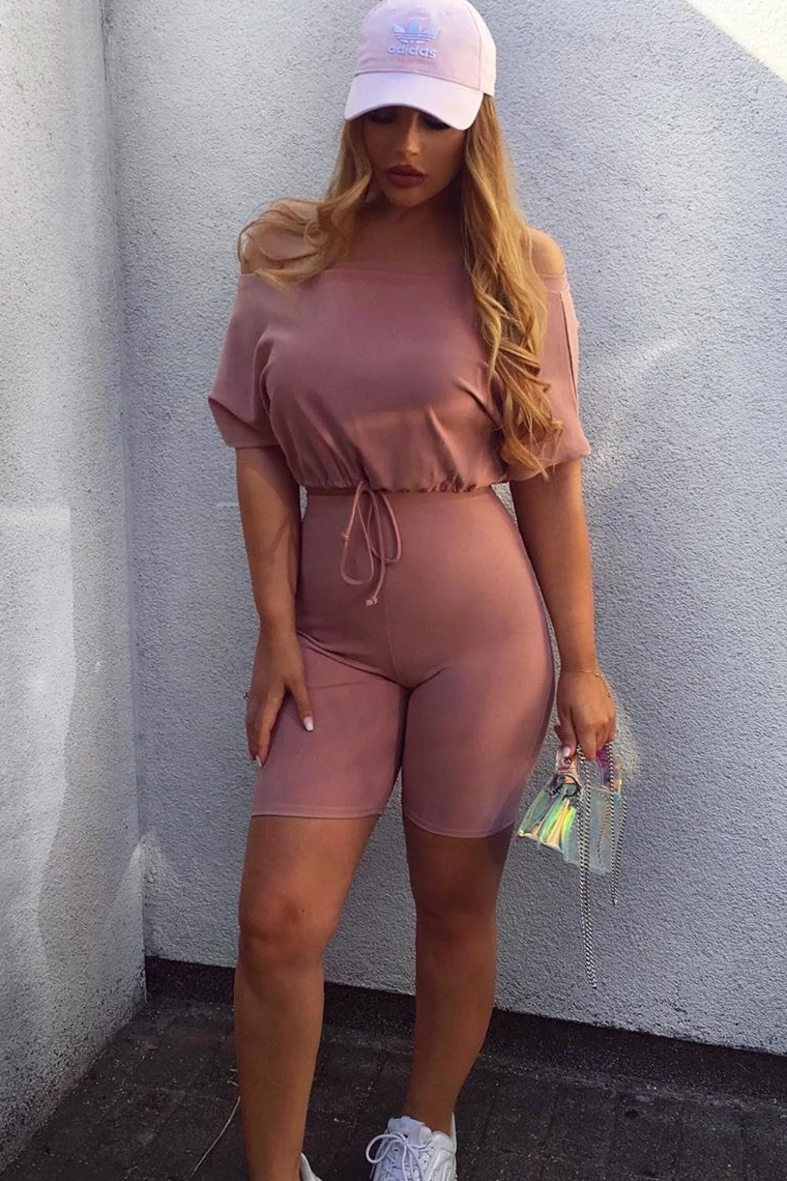 Rebellious Fashion Mauve Drawstring Top Cycling Short Loungewear Co-ord - Krissa