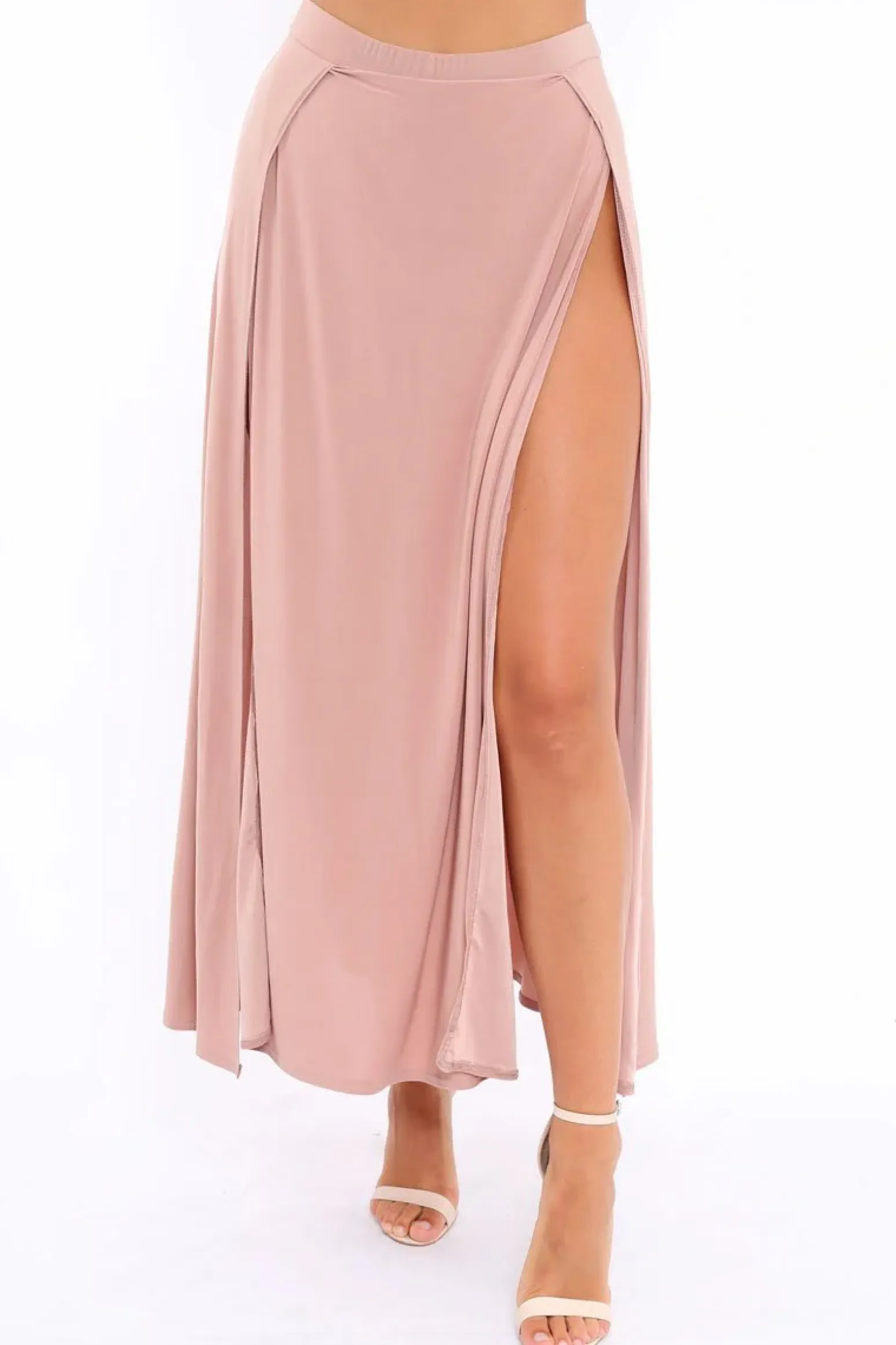 Rebellious Fashion Mauve Side Split Maxi Skirt - Gina