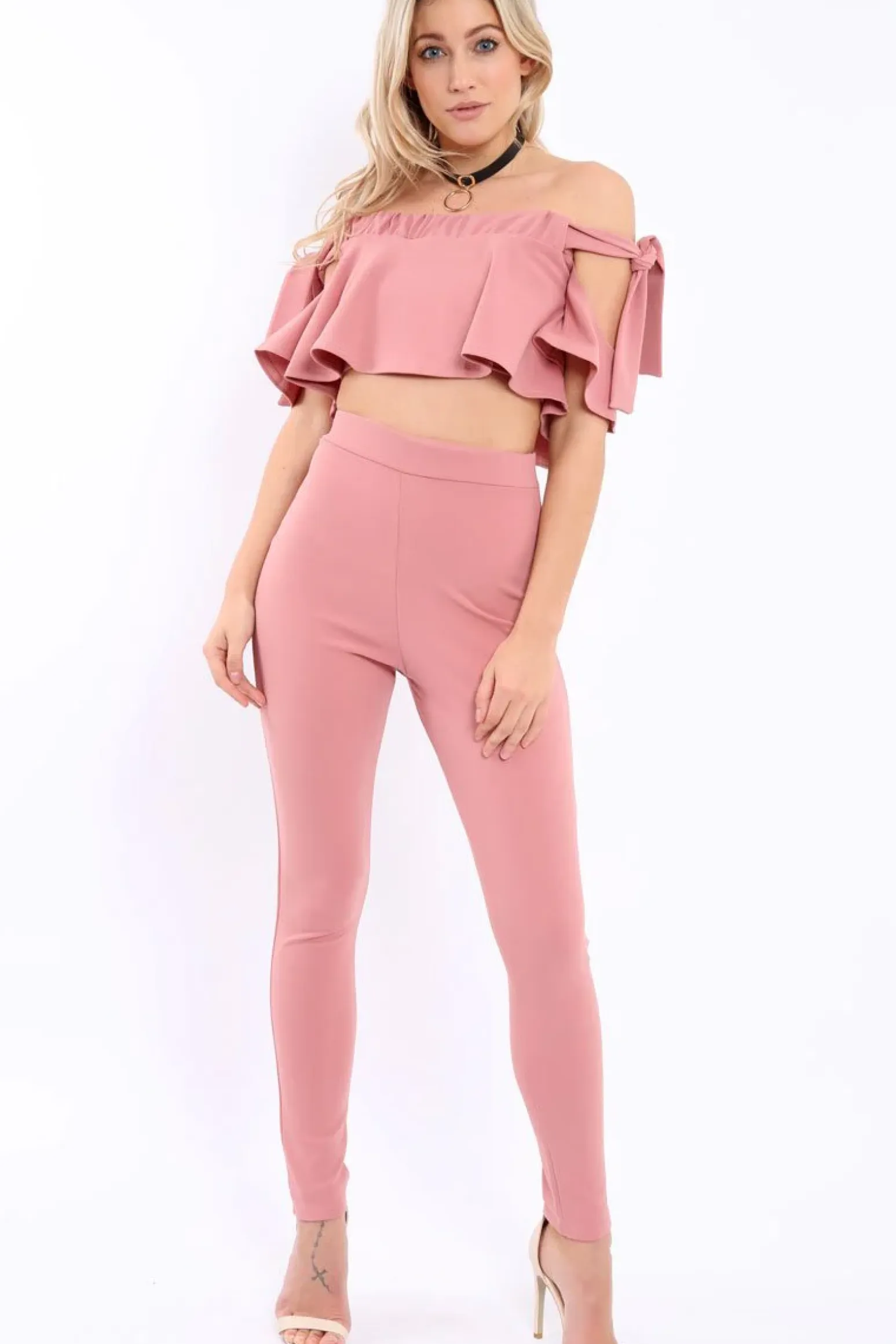 Rebellious Fashion Mauve Trousers and Crop Top Co-ord - Daizy