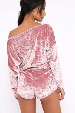 Rebellious Fashion Mauve Velvet Loungewear Set - Portia