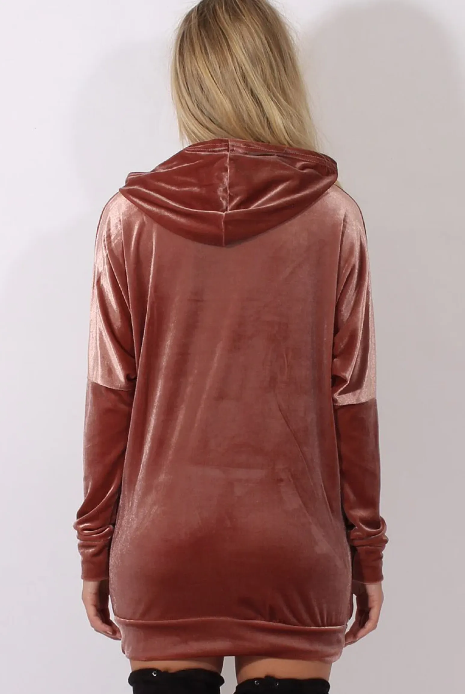 Rebellious Fashion Mauve Velvet Oversized Hoodie - Reagan