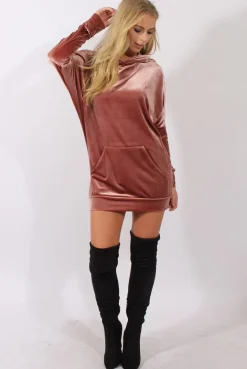 Rebellious Fashion Mauve Velvet Oversized Hoodie - Reagan