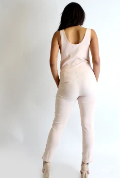 Rebellious Fashion Mercedes Peach Low Neck & Back Jumpsuit