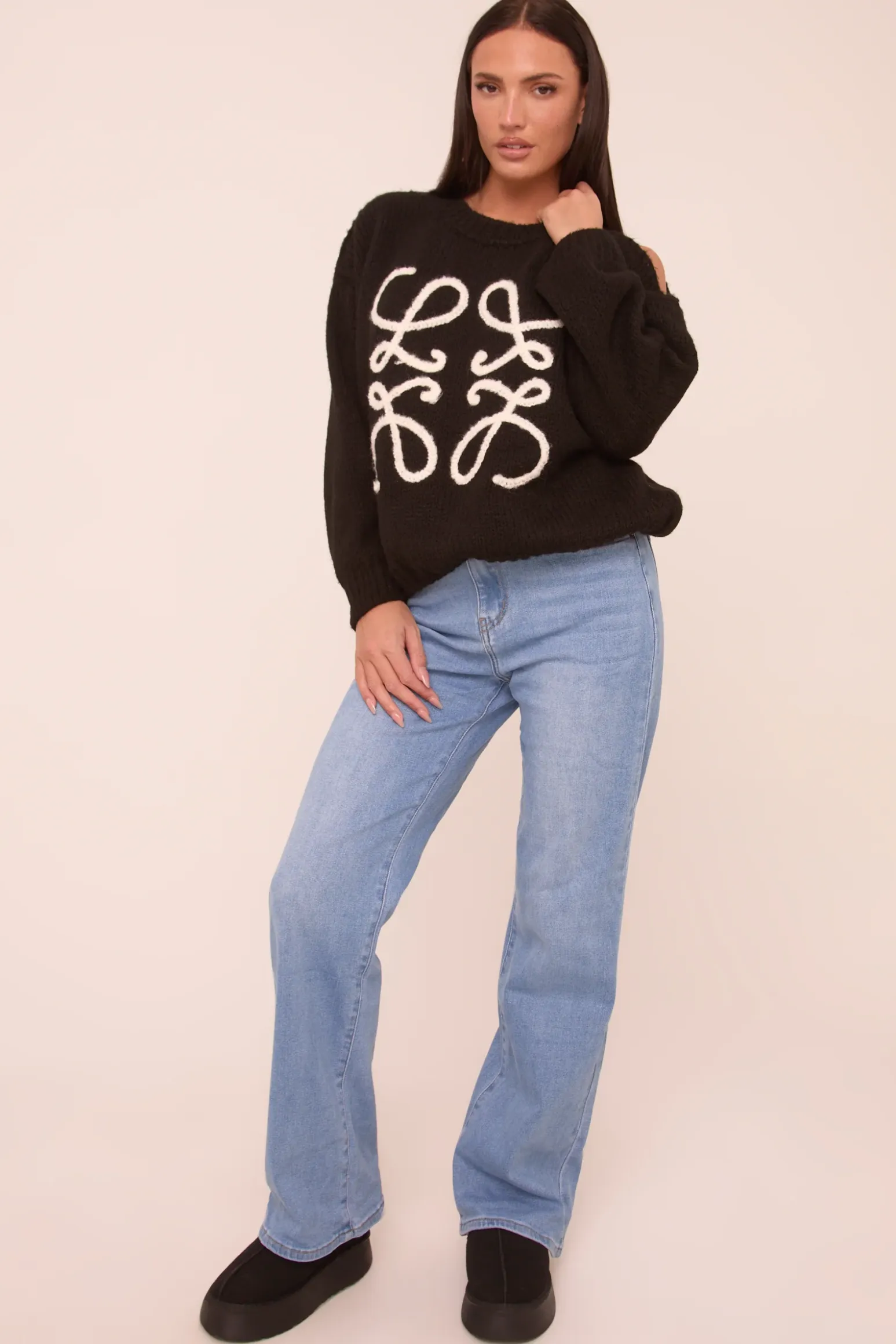 Rebellious Fashion Mid Blue Mid Waist Straight Leg Denim Jeans - Maureena