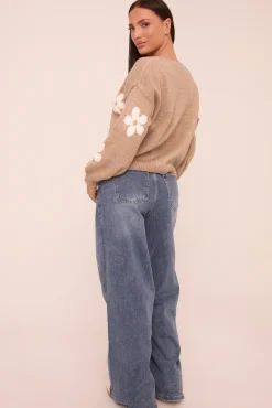 Rebellious Fashion Mid Blue Stretch Wide Leg Denim Jeans - Winona