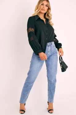Rebellious Fashion Mid Wash Blue Mom Fit Jeans - Parisa