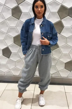 Rebellious Fashion Mid Wash Crop Denim Jacket - Austen
