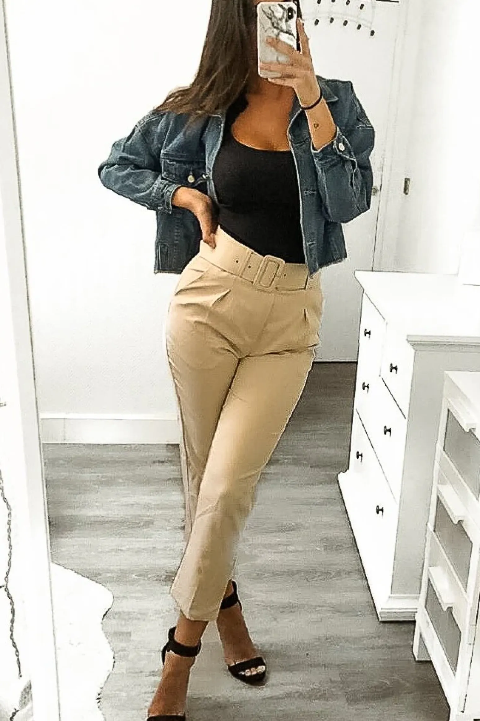 Rebellious Fashion Mid Wash Crop Denim Jacket - Austen