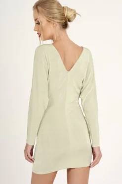 Rebellious Fashion Mint Green Batwing Cold Shoulder Mini Dress - Sonia