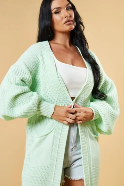 Rebellious Fashion Mint Longline Knit Maxi Cardigan - Ema
