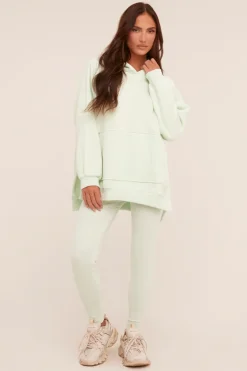 Rebellious Fashion Mint Oversized Hoodie And Leggings Co-ord Set - Renee