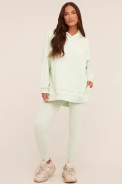Rebellious Fashion Mint Oversized Hoodie And Leggings Co-ord Set - Renee