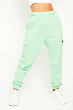 Rebellious Fashion Mint Side Cargo Pocket Joggers - Chantel