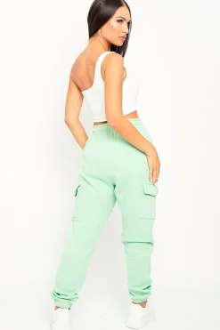 Rebellious Fashion Mint Side Cargo Pocket Joggers - Chantel
