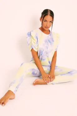 Rebellious Fashion Mint Tie Die Puff Sleeve Loungewear Co-ord - Okla