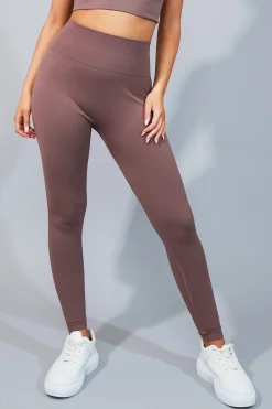 Rebellious Fashion Mocha Seamless Gym Leggings - Chiara