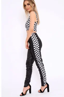 Rebellious Fashion Monochrome Checkerboard Grid Check Co-Ord - Kiyla