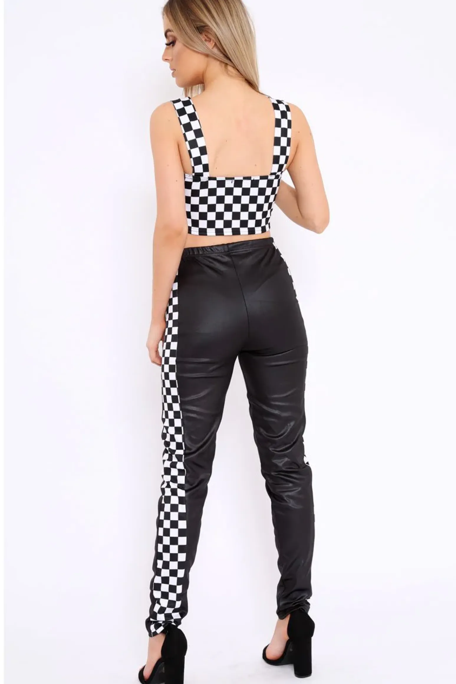 Rebellious Fashion Monochrome Checkerboard Grid Check Co-Ord - Kiyla