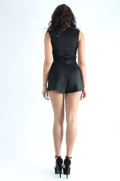 Rebellious Fashion Montarna Black Lace Playsuit