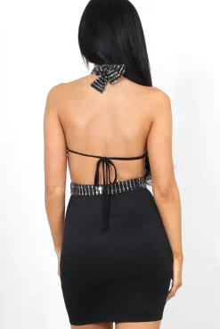 Rebellious Fashion Moses Black Halterneck Dress