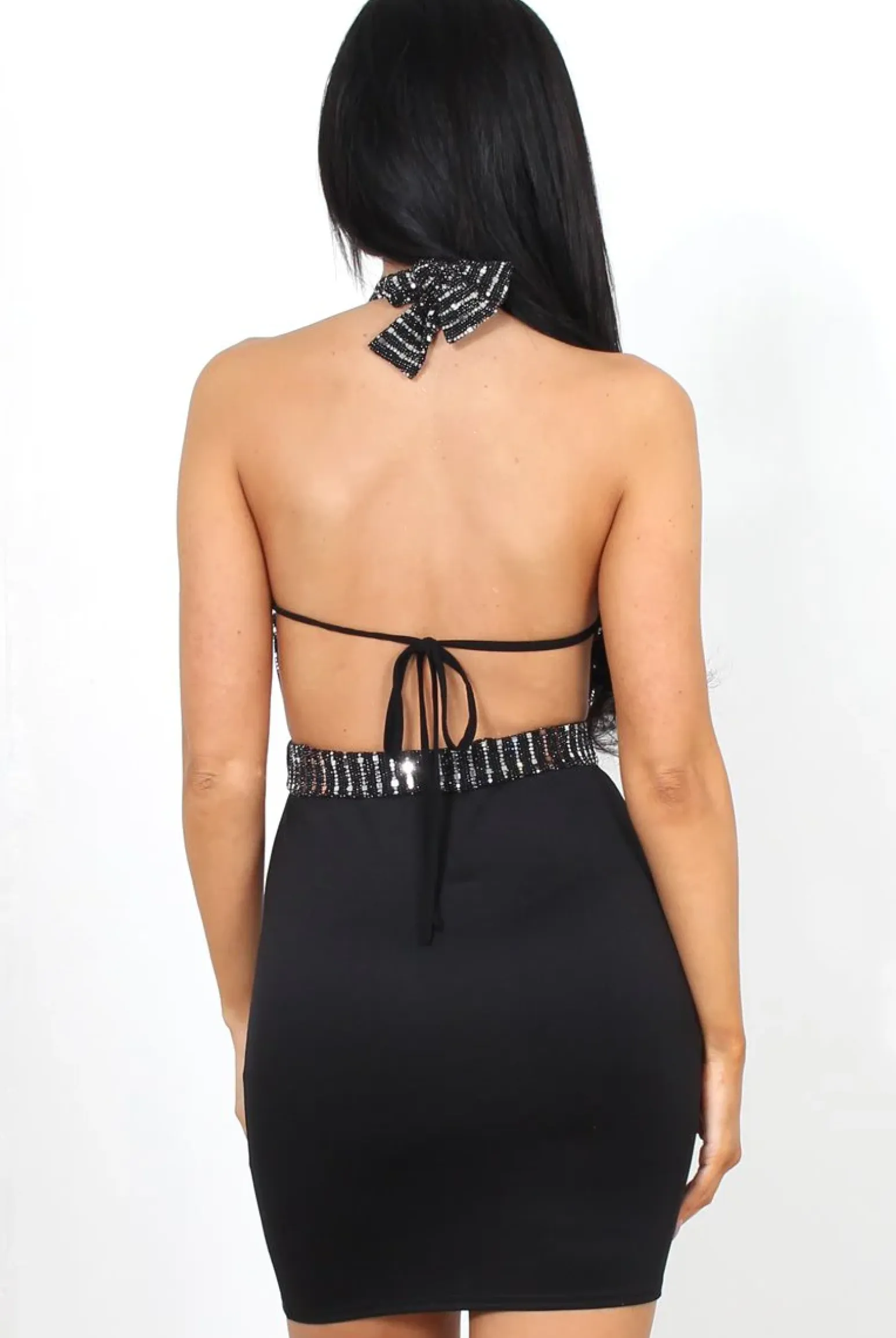 Rebellious Fashion Moses Black Halterneck Dress