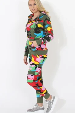 Rebellious Fashion Multi Camo Loungewear Set - Larna