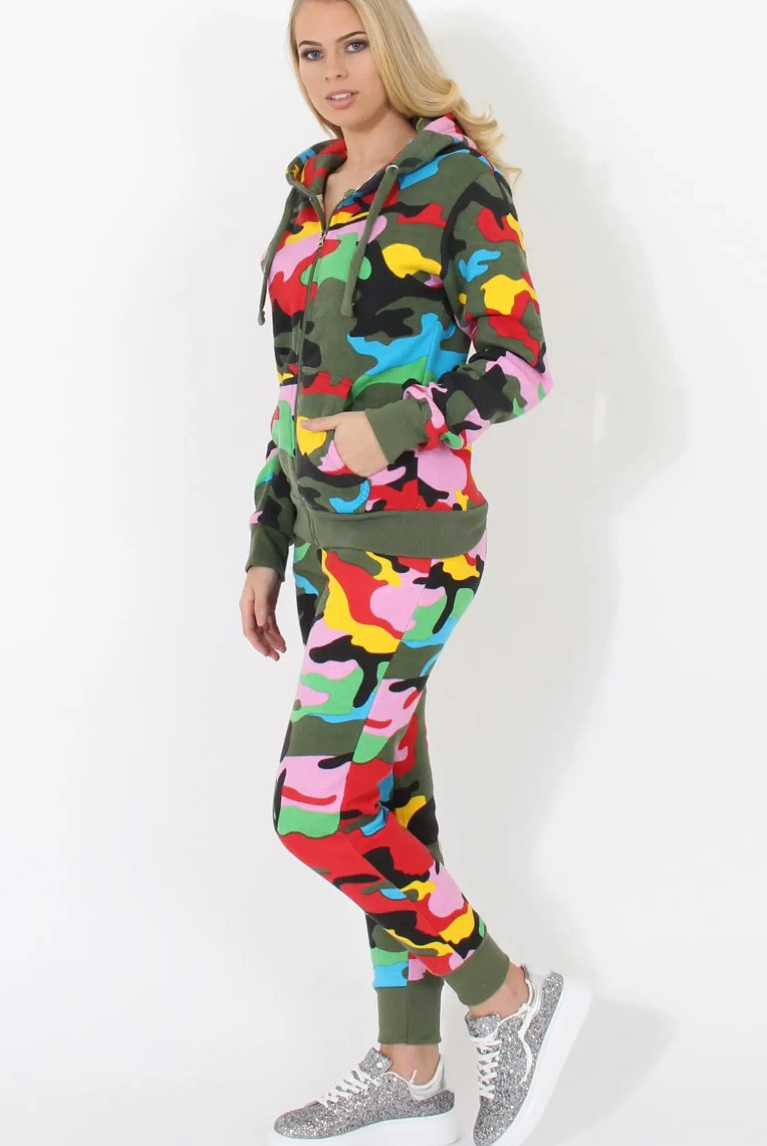 Rebellious Fashion Multi Camo Loungewear Set - Larna