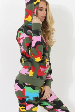 Rebellious Fashion Multi Camo Loungewear Set - Larna
