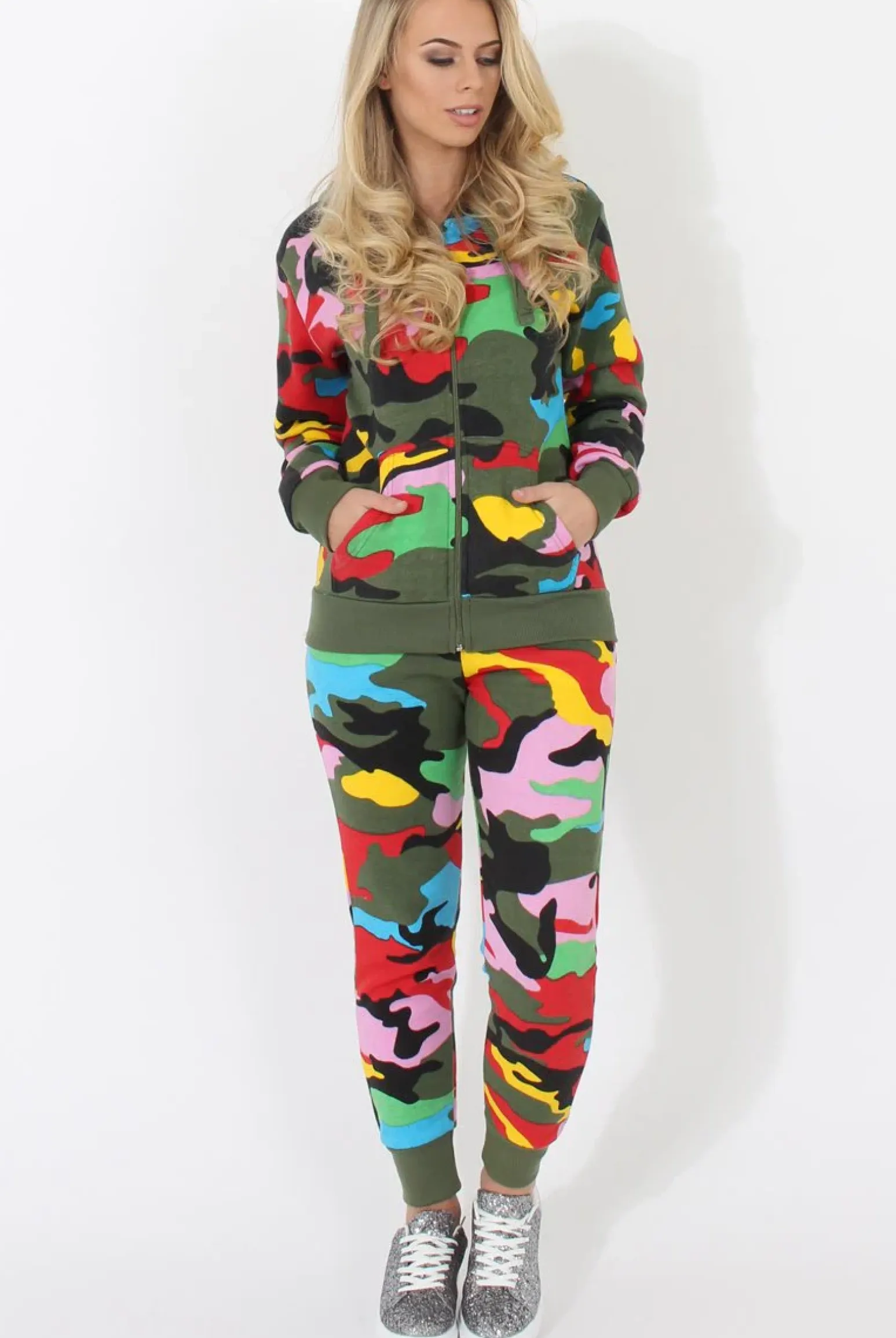 Rebellious Fashion Multi Camo Loungewear Set - Larna