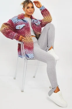 Rebellious Fashion Multi Chunky Knit Shacket - Ellajane