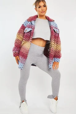 Rebellious Fashion Multi Chunky Knit Shacket - Ellajane