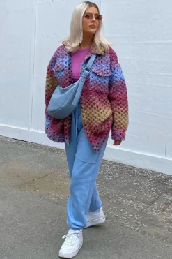 Rebellious Fashion Multi Chunky Knit Shacket - Ellajane