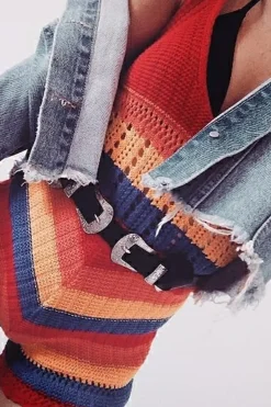 Rebellious Fashion Multi Coloured Crochet Playsuit - Aayah
