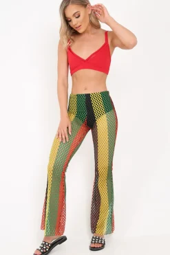 Rebellious Fashion Multi Coloured Mesh Sheer Flares - Rosilee