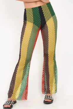 Rebellious Fashion Multi Coloured Mesh Sheer Flares - Rosilee