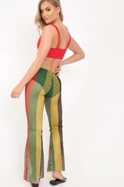 Rebellious Fashion Multi Coloured Mesh Sheer Flares - Rosilee