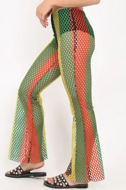 Rebellious Fashion Multi Coloured Mesh Sheer Flares - Rosilee