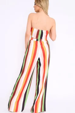 Rebellious Fashion Multi Coloured Stripe Co-Ord Set - Haddy