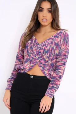Rebellious Fashion Multicolour Knot Knit Jumper - Kerri