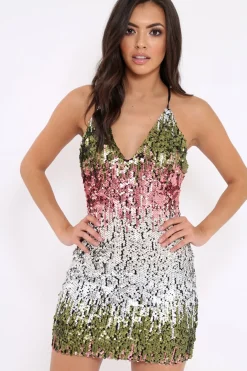 Rebellious Fashion Multi Colour Sequin Mini Dress - Jenny