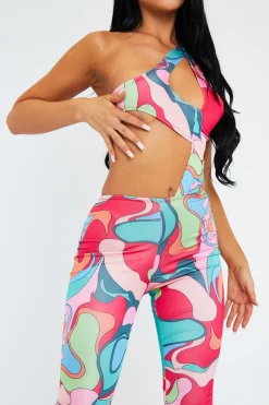 Rebellious Fashion Multi Print Cut Out Jumpsuit - Ishani