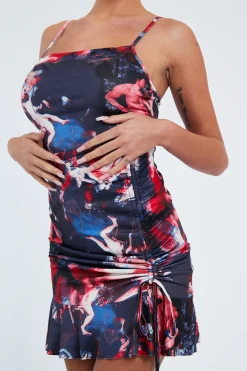 Rebellious Fashion Multi Renaissance Print Mini Dress - Amica