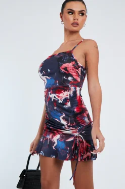 Rebellious Fashion Multi Renaissance Print Mini Dress - Amica