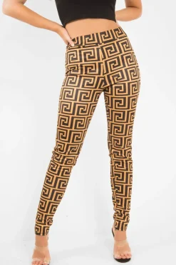 Rebellious Fashion Mustard Aztec Print Leggings - Janie